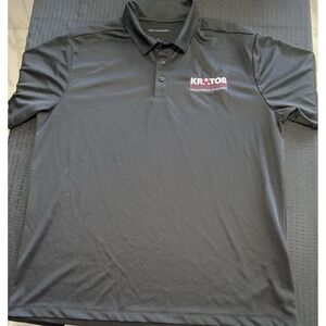 Port Authority Polo Shirt Mens XL Black KRATOS Logo Short Sleeve Polyester